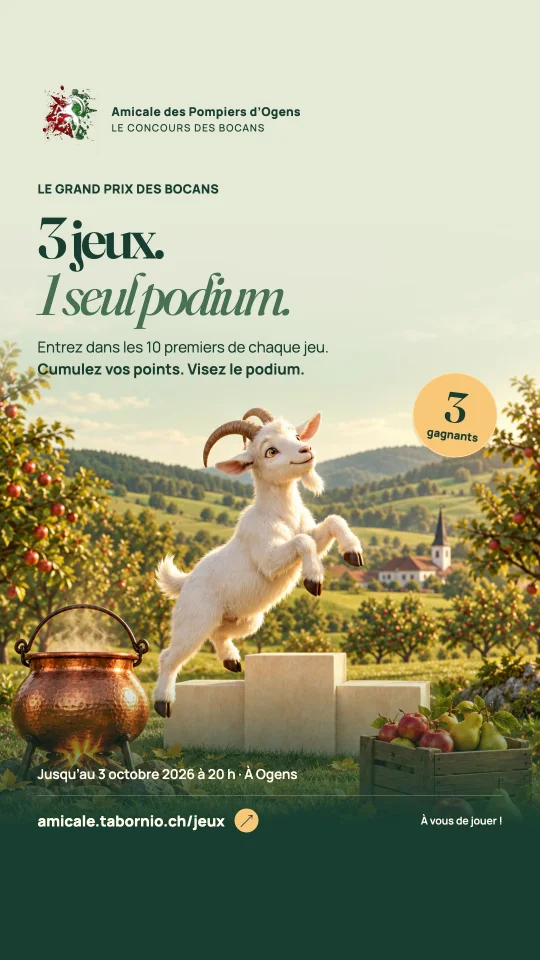 Grand Prix des Bocans : 3 jeux, 1 seul podium et 3 gagnants, avec le bouc, le chaudron et les fruits.