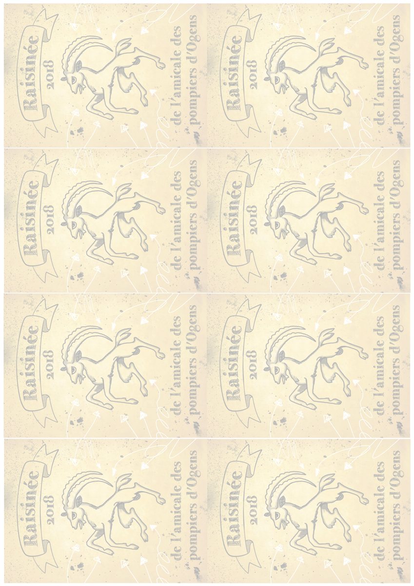 Étiquette de la raisinée 2018 de l'amicale des pompiers d'Ogens