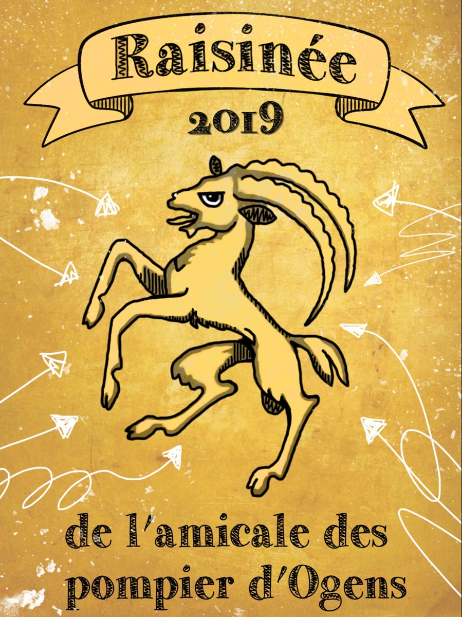 Étiquette de la raisinée 2019 de l'amicale des pompiers d'Ogens