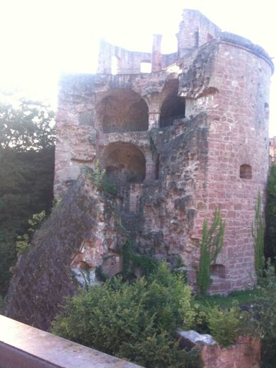 La pierre rouge du château de Heidelberg.